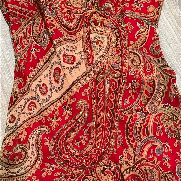 Bandolino Red Paisley Midi Dress - Picture 2 of 8